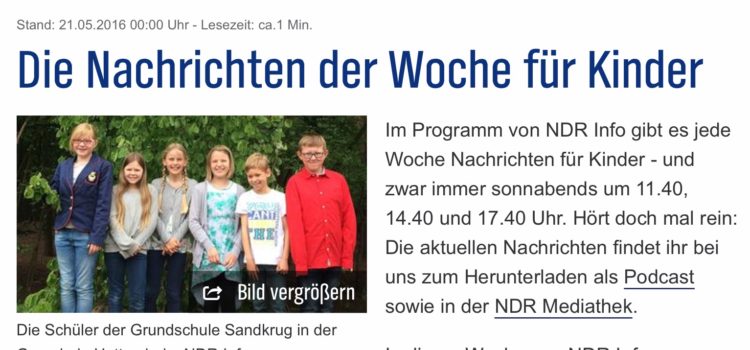 Wir produzieren für NDR info die Nachrichten für Kinder